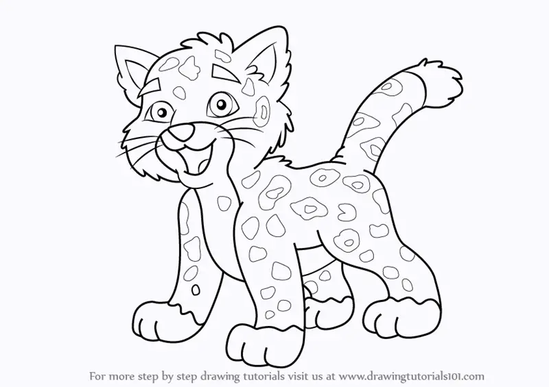 Learn How To Draw Baby Jaguar From Go Diego Go Go Diego Go