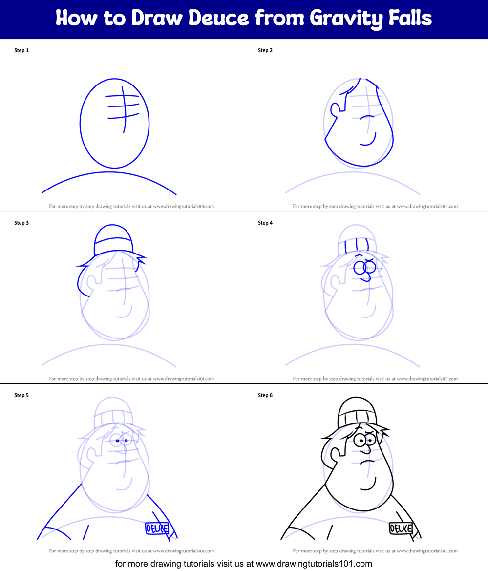 How to Draw Deuce from Gravity Falls Printable Step by Step
