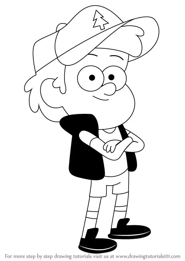 Learn How to Draw Dipper Pines from Gravity Falls (Gravity Falls) Step by  Step : Drawing Tutorials