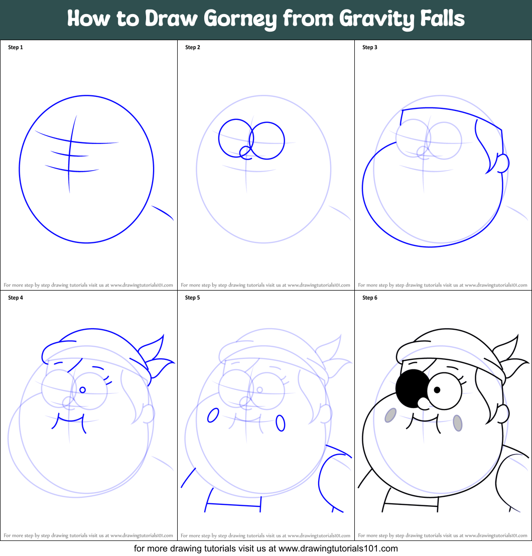 How to Draw Gorney from Gravity Falls Printable Step by Step