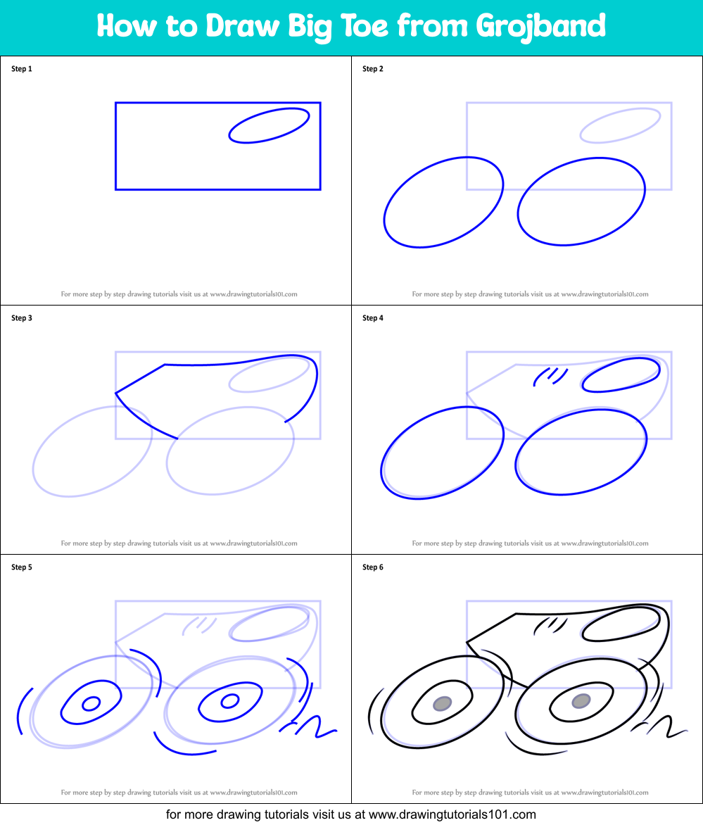 How to Draw Big Toe from Grojband Printable Step by Step