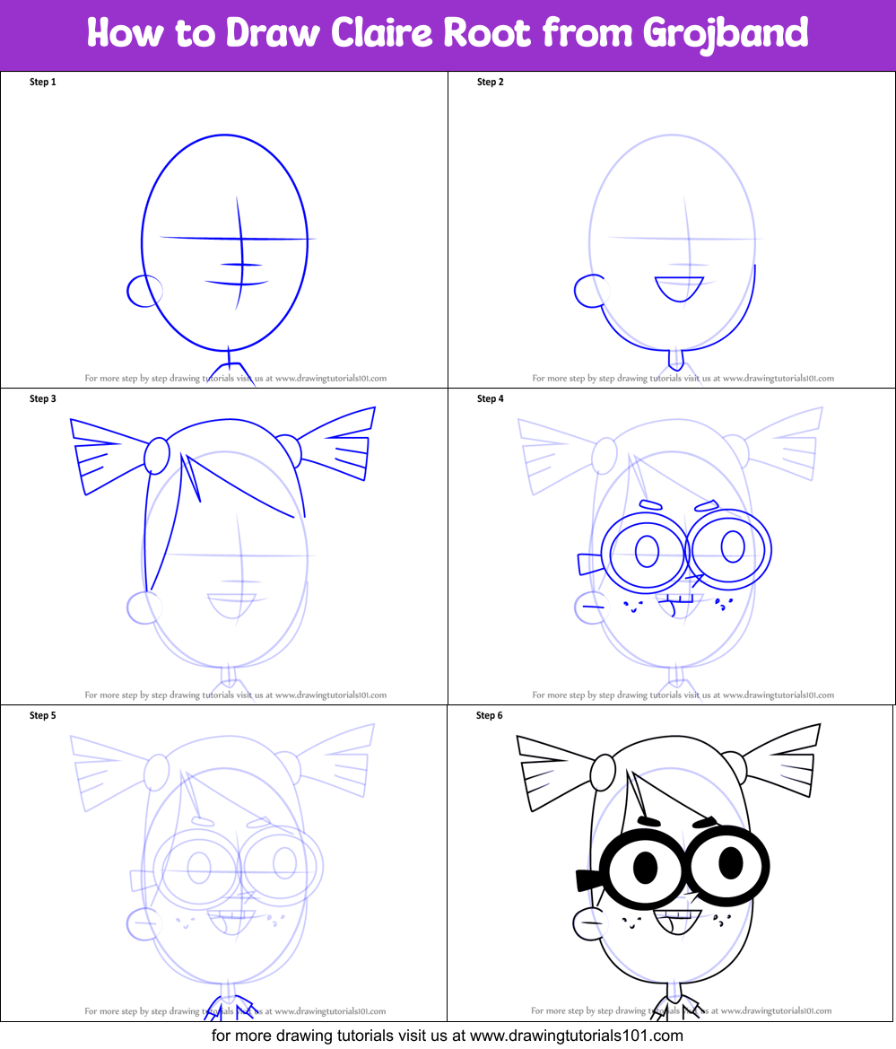 How to Draw Claire Root from Grojband Printable Step by Step