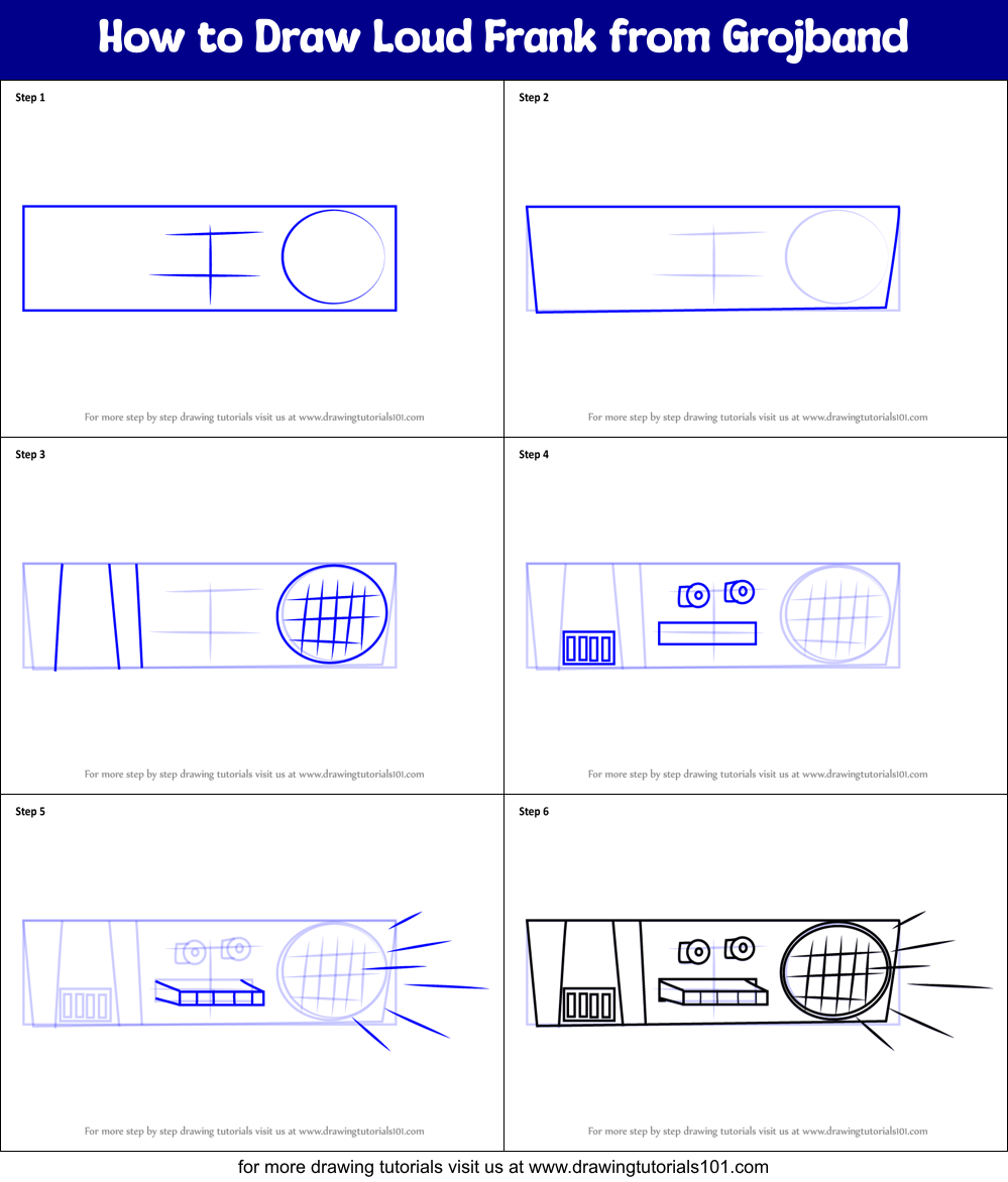 How to Draw Loud Frank from Grojband Printable Step by Step