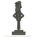 How to Draw Statue Steve from Grojband