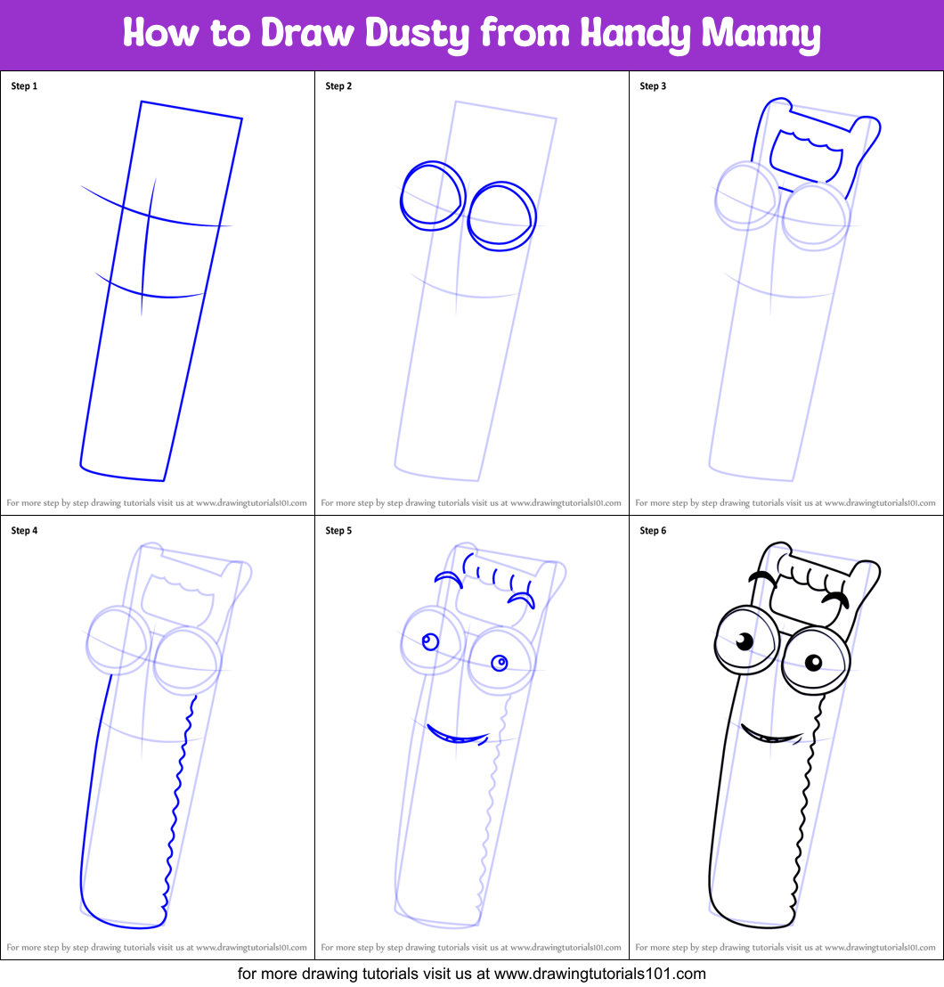 How to Draw Dusty from Handy Manny Printable Step by Step