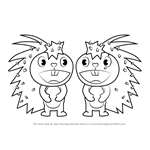 How to Draw Flaky from Happy Tree Friends