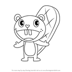 How to Draw Toothy from Happy Tree Friends
