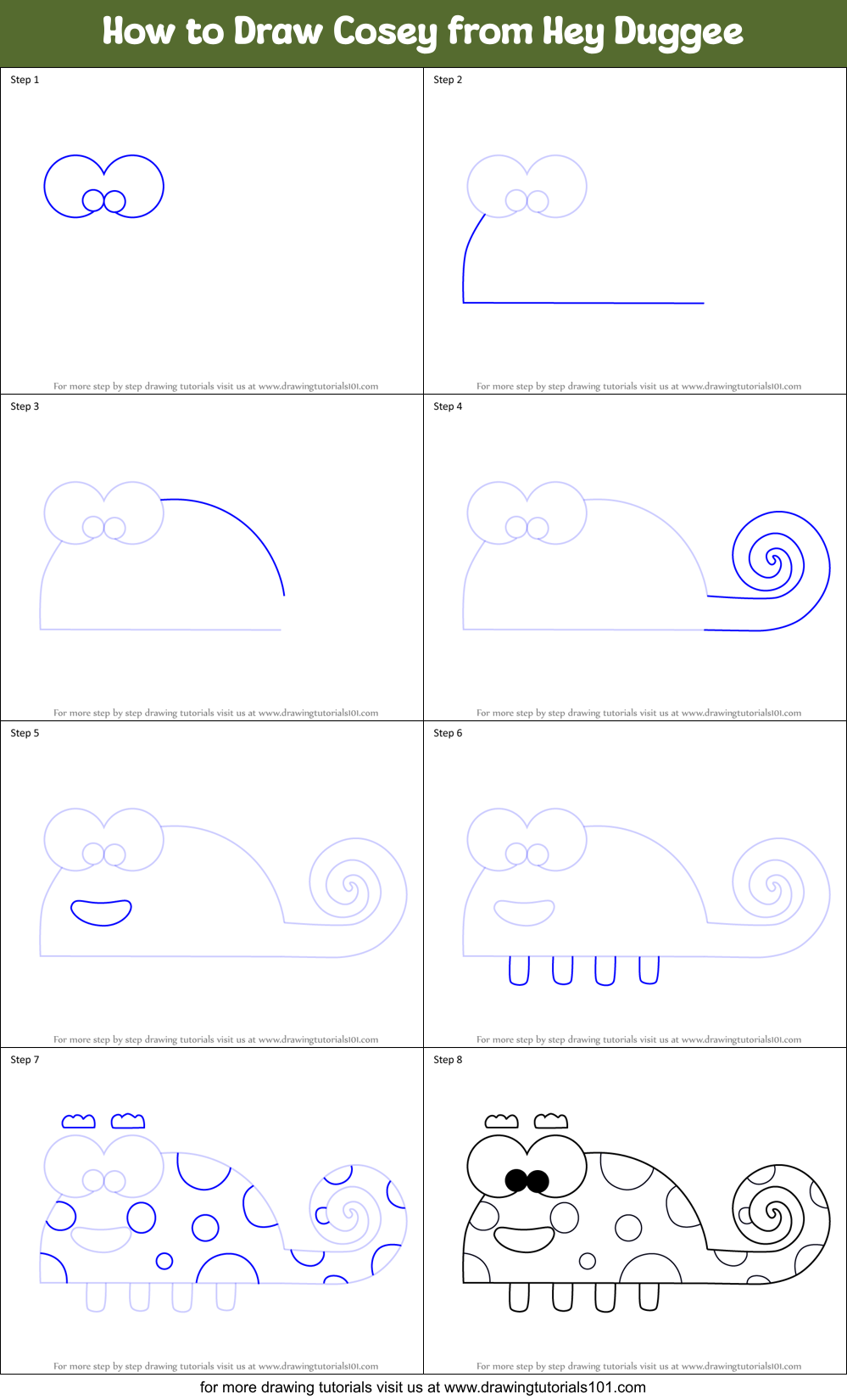 How to Draw Cosey from Hey Duggee Printable Step by Step