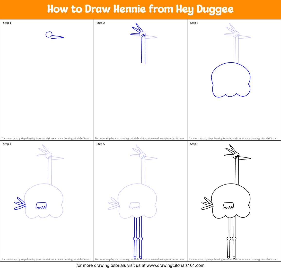 How to Draw Hennie from Hey Duggee Printable Step by Step
