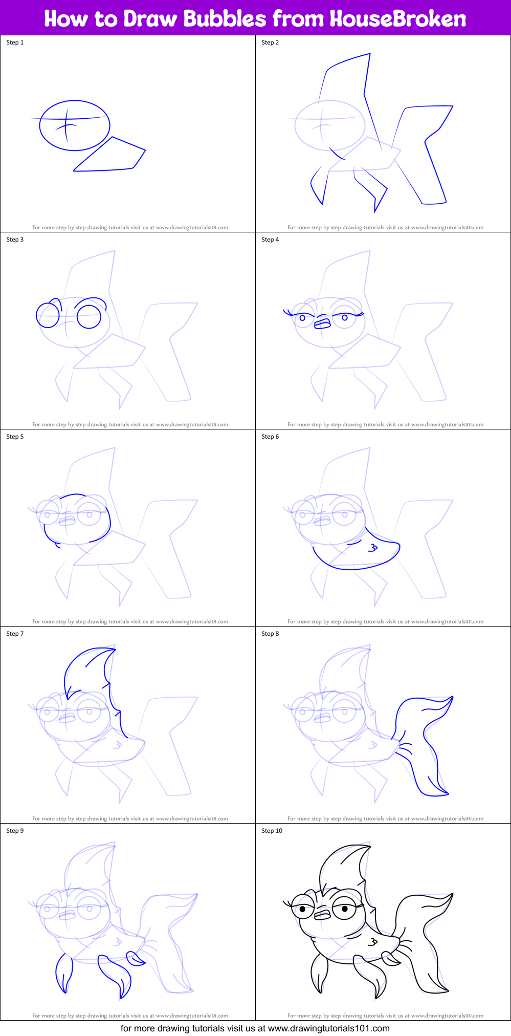 How to Draw Bubbles from HouseBroken Printable Step by Step