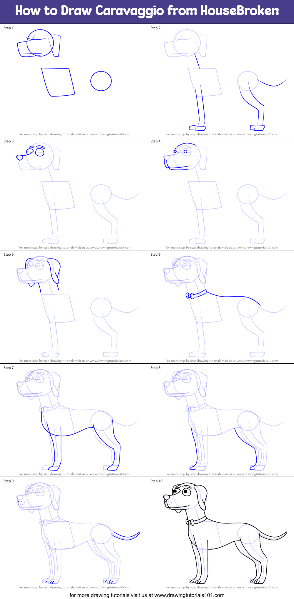 How to Draw Caravaggio from HouseBroken Printable Step by Step