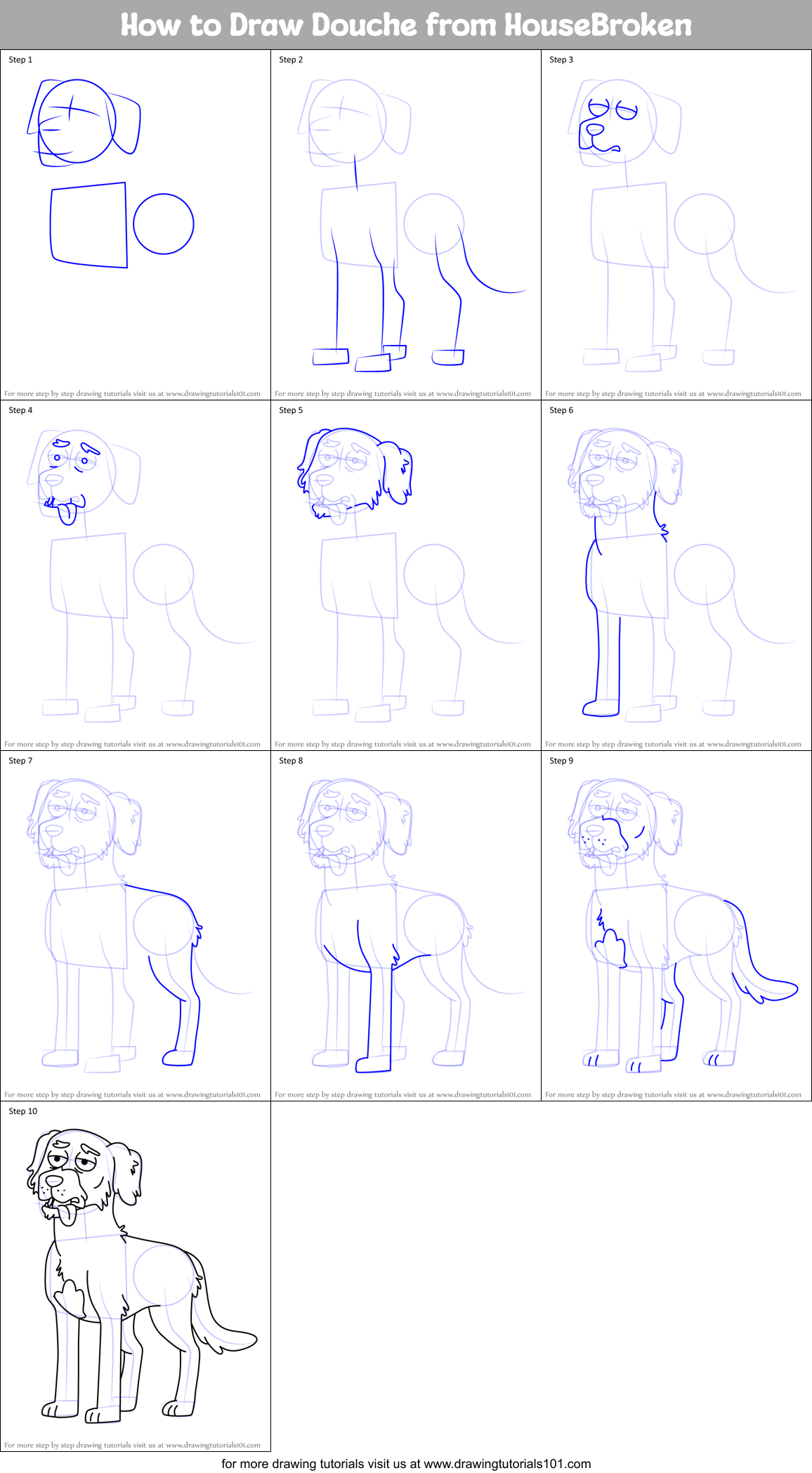 How to Draw Douche from HouseBroken Printable Step by Step