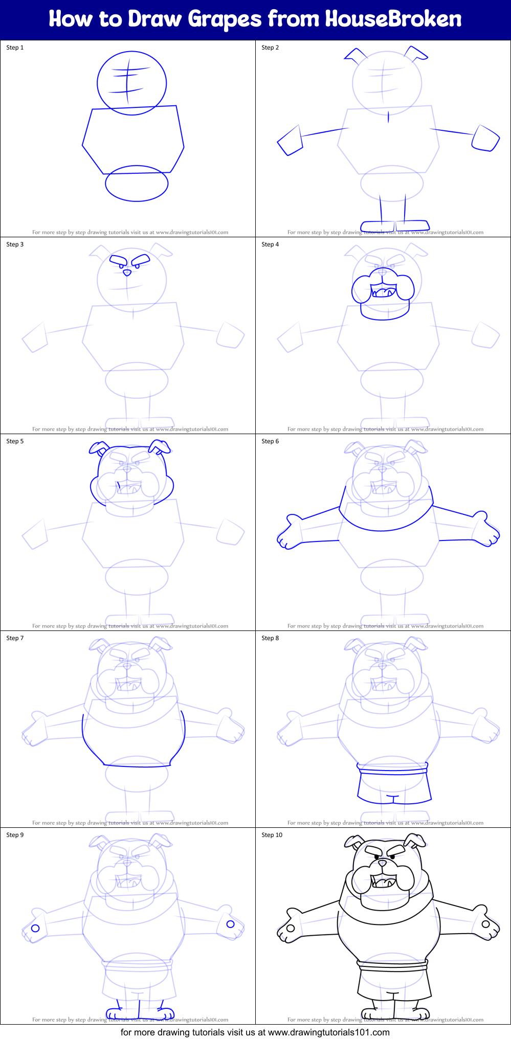 How to Draw Grapes from HouseBroken Printable Step by Step