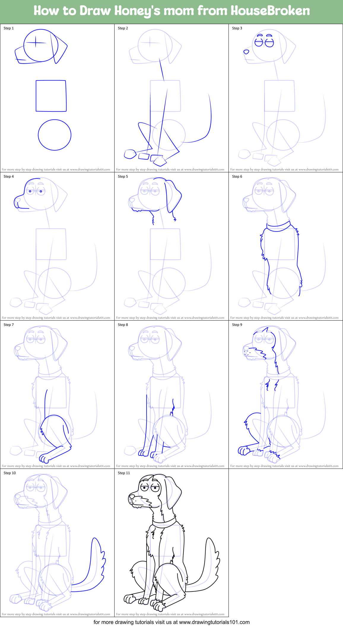 How to Draw Honey's mom from HouseBroken Printable Step by Step