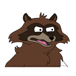 How to Draw Raccoon puncher from HouseBroken