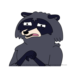 How to Draw Raccoon slapper from HouseBroken