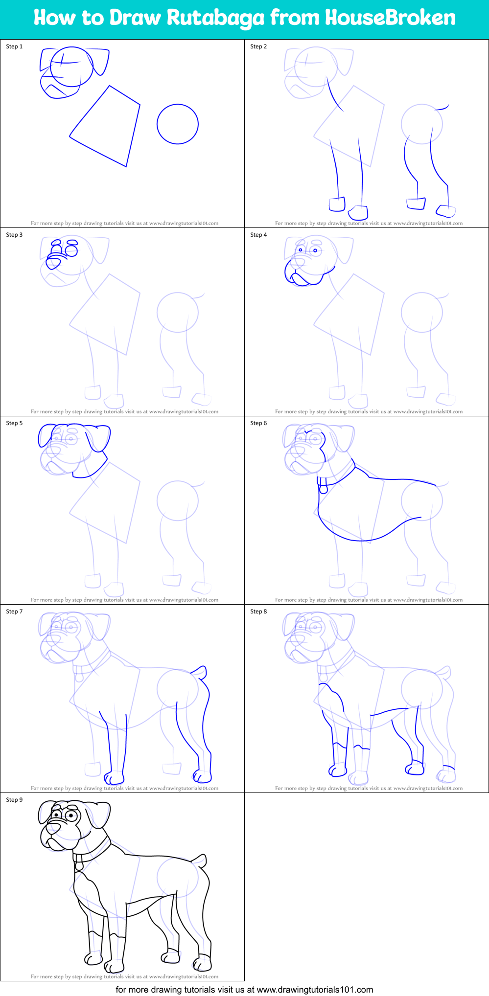 How to Draw Rutabaga from HouseBroken Printable Step by Step