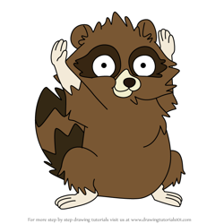How to Draw Small Fun Raccoon from HouseBroken