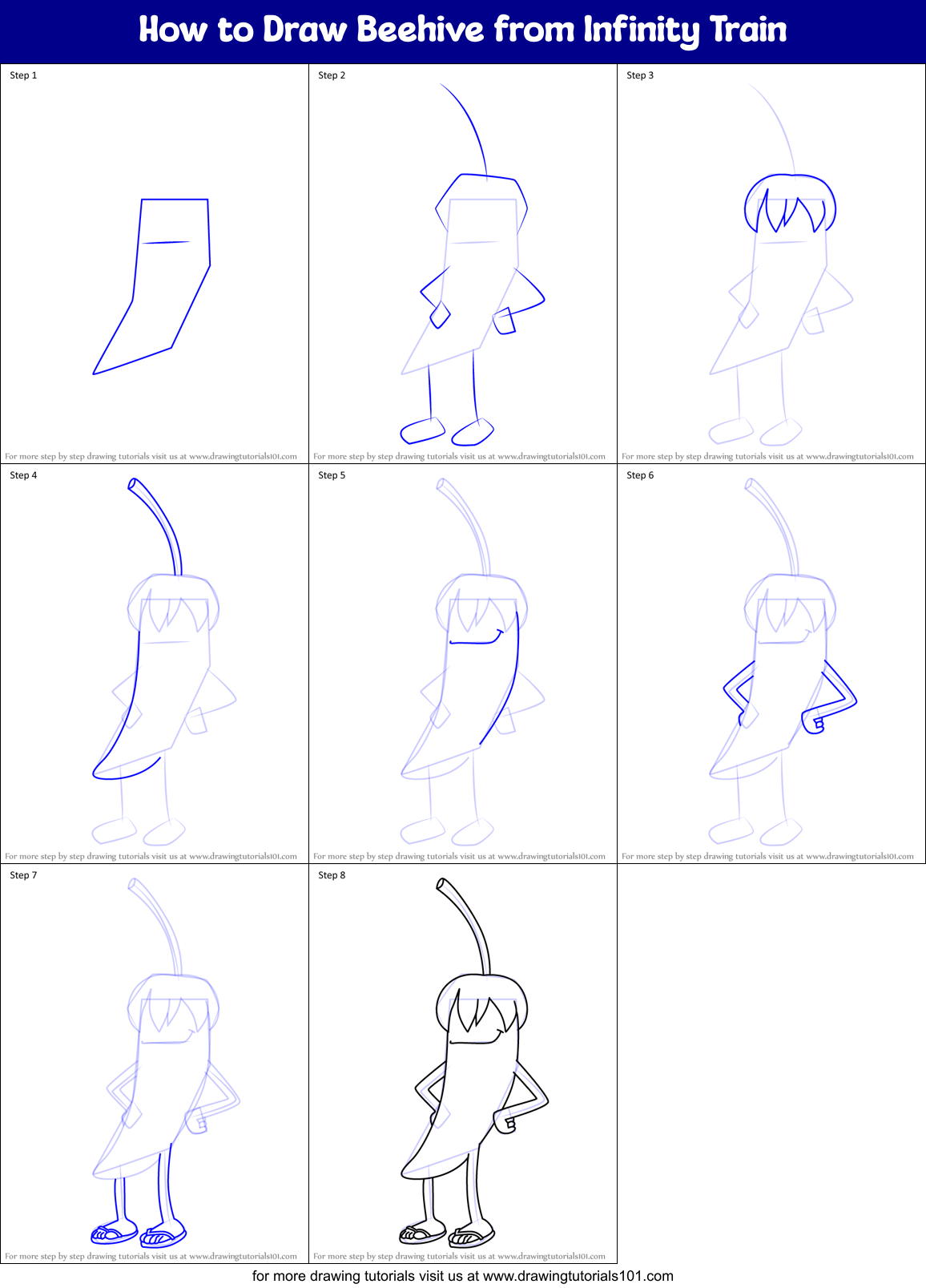 How to Draw Beehive from Infinity Train Printable Step by Step