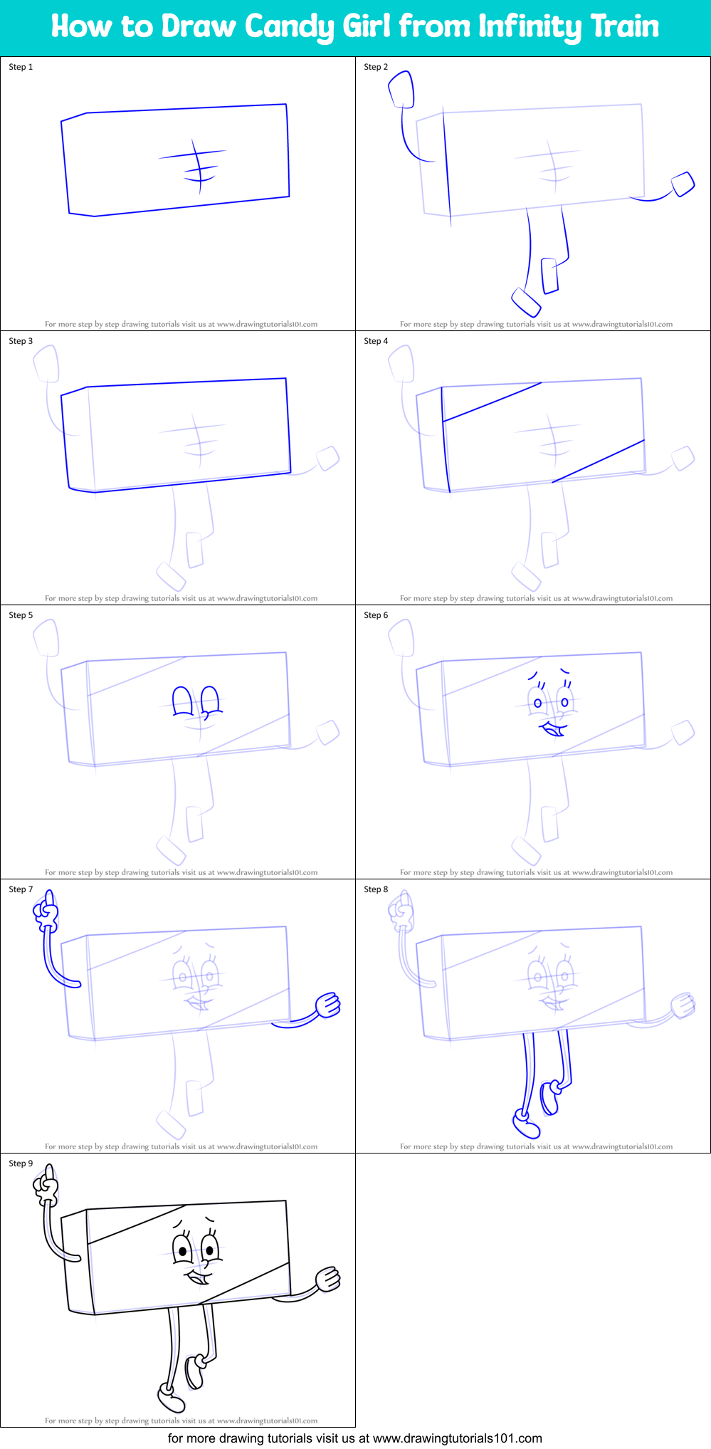 How to Draw Candy Girl from Infinity Train Printable Step by Step