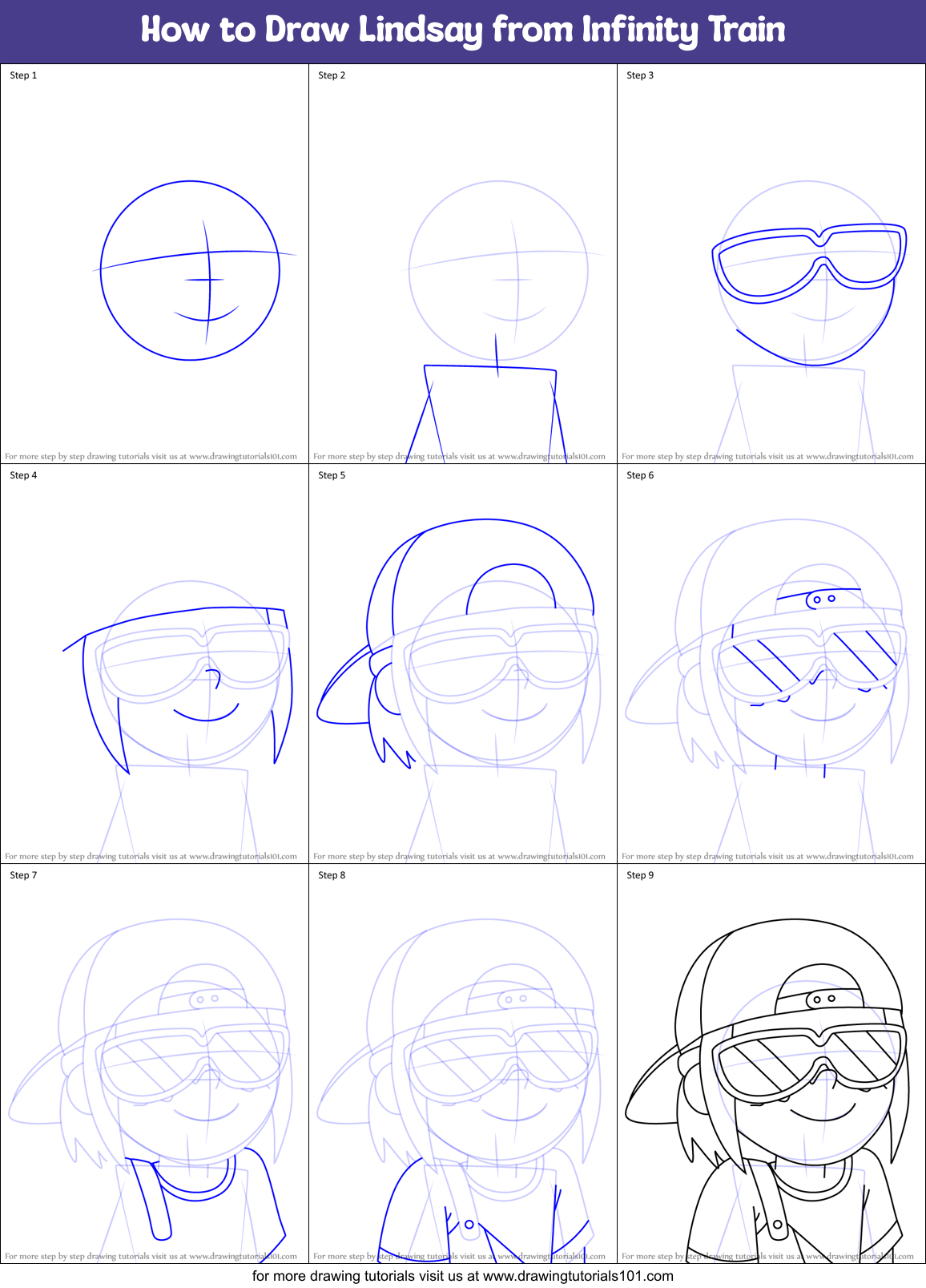 How to Draw Lindsay from Infinity Train Printable Step by Step