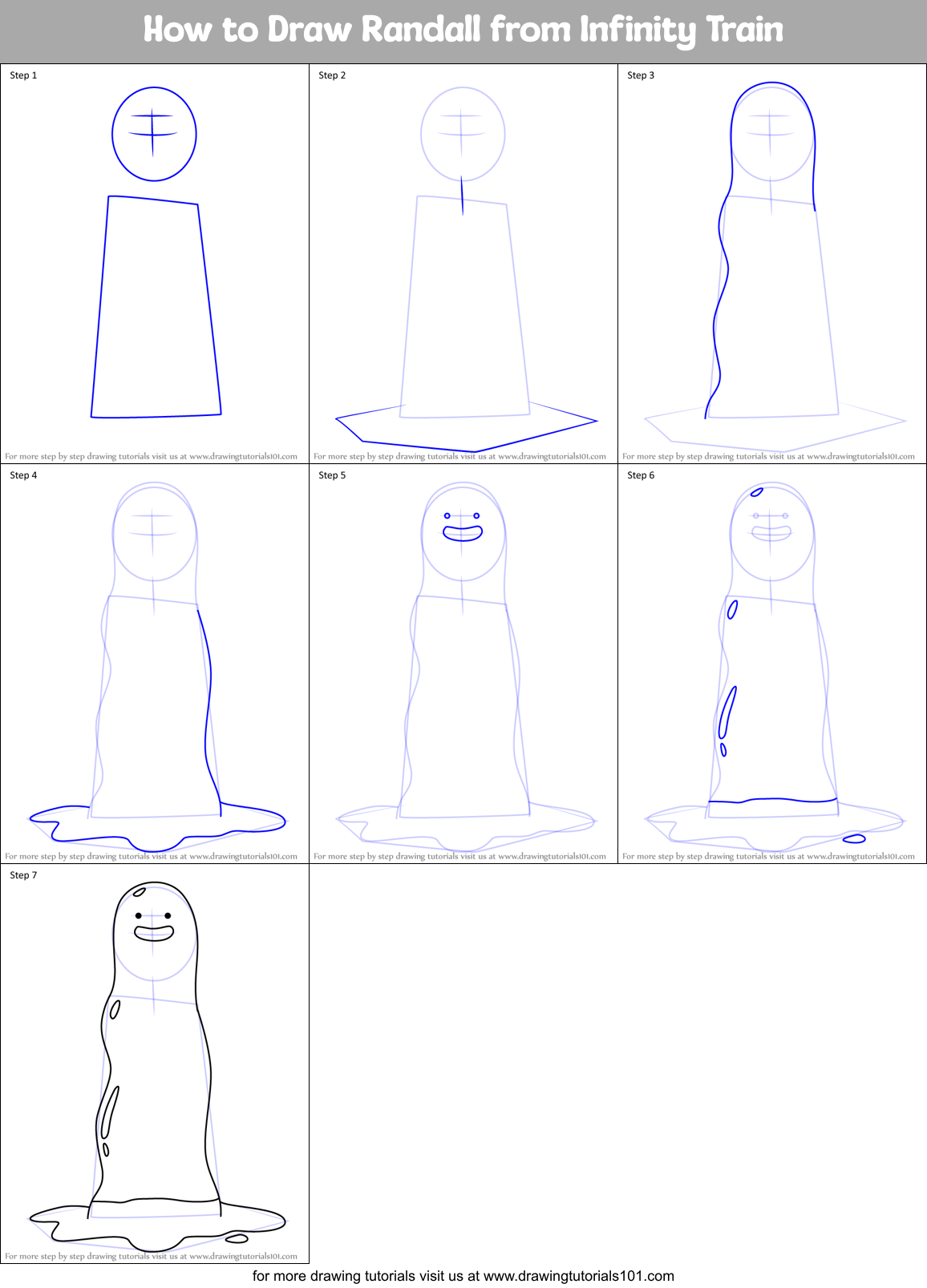 How to Draw Randall from Infinity Train Printable Step by Step