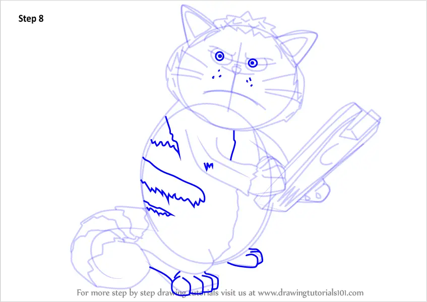 Learn How to Draw MAD Cat from Inspector Gadget (Inspector Gadget) Step