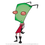 How to Draw Invader Alexovich from Invader Zim