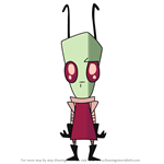 How to Draw Invader Larb from Invader Zim