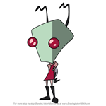 How to Draw Invader Nen from Invader Zim