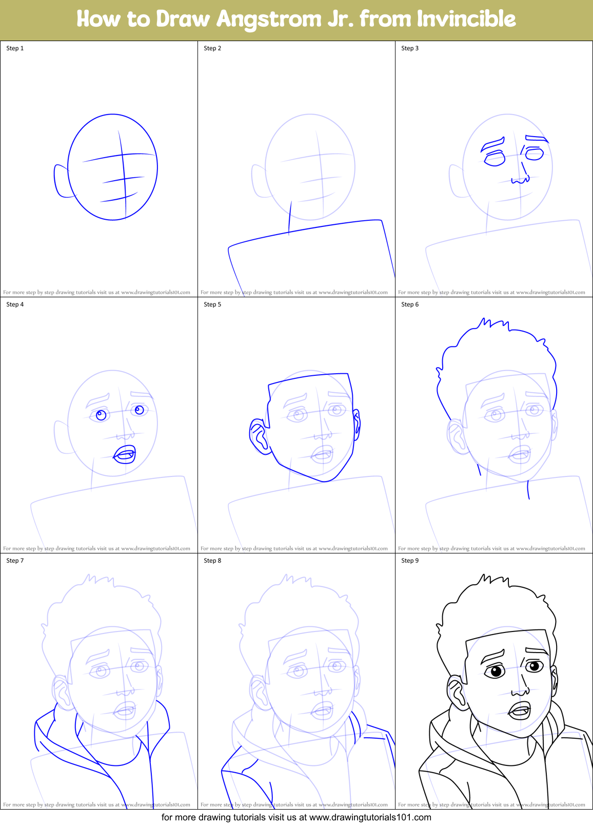 How to Draw Angstrom Jr. from Invincible Printable Step by Step