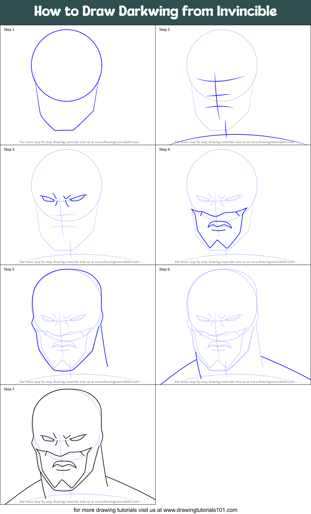 How to Draw Darkwing from Invincible Printable Step by Step