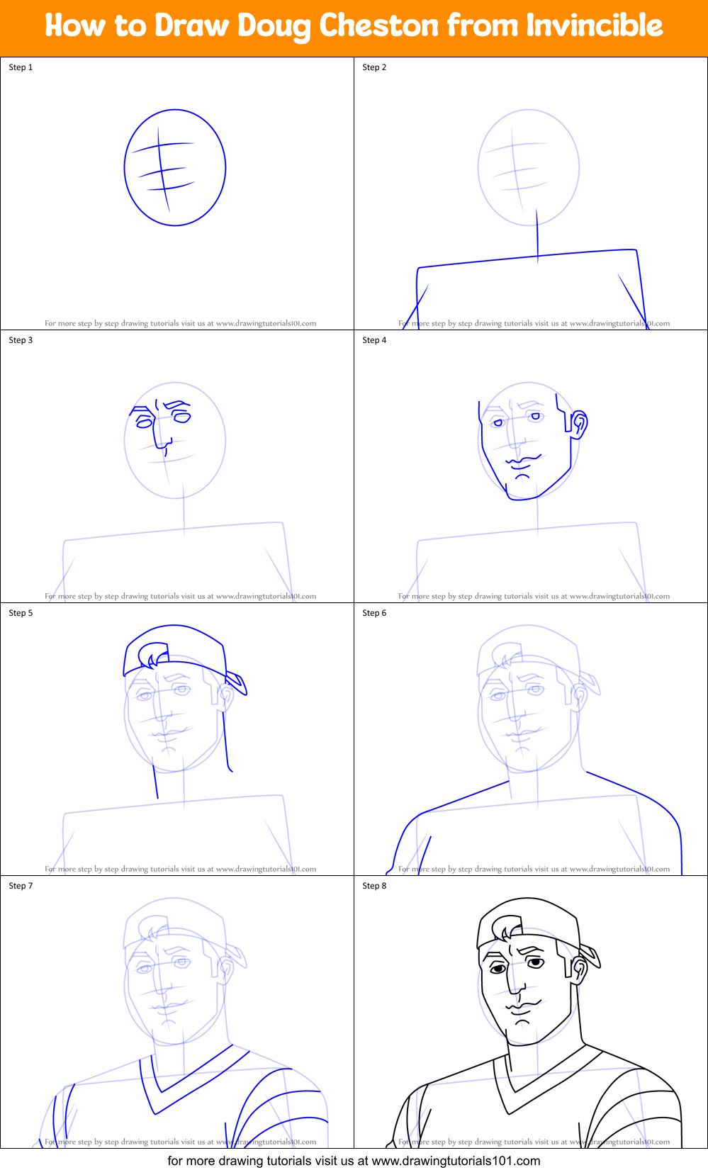 How to Draw Doug Cheston from Invincible Printable Step by Step