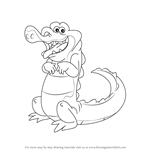 How to Draw Tick-Tock the Crocodile from Jake and the Never Land Pirates