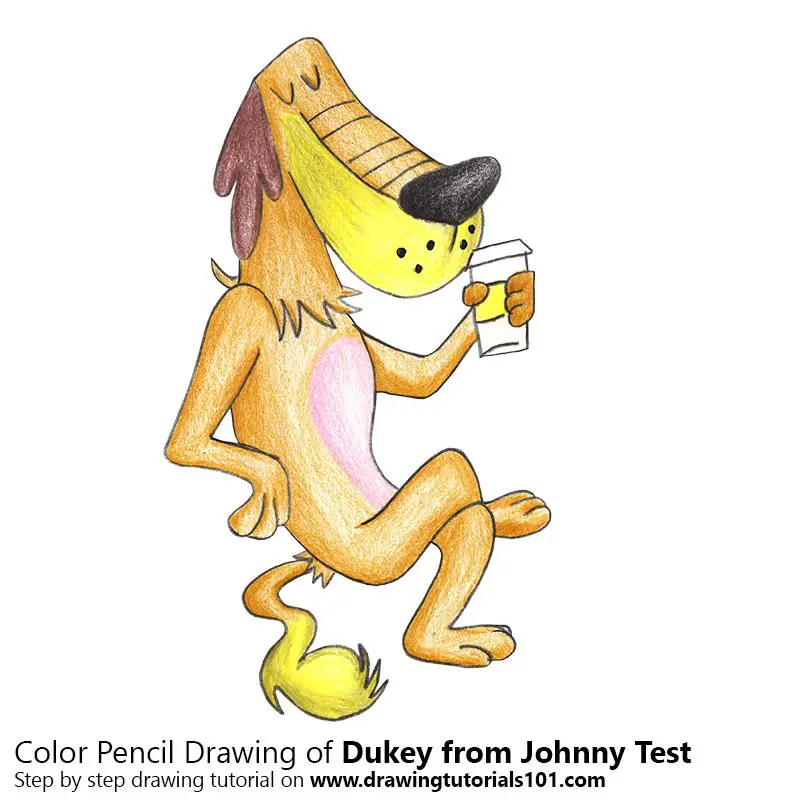 Dukey from Johnny Test Color Pencil Drawing