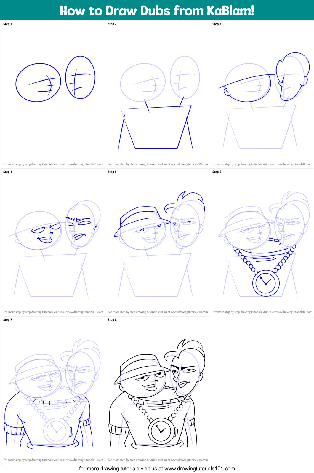 How to Draw Dubs from KaBlam! Printable Step by Step