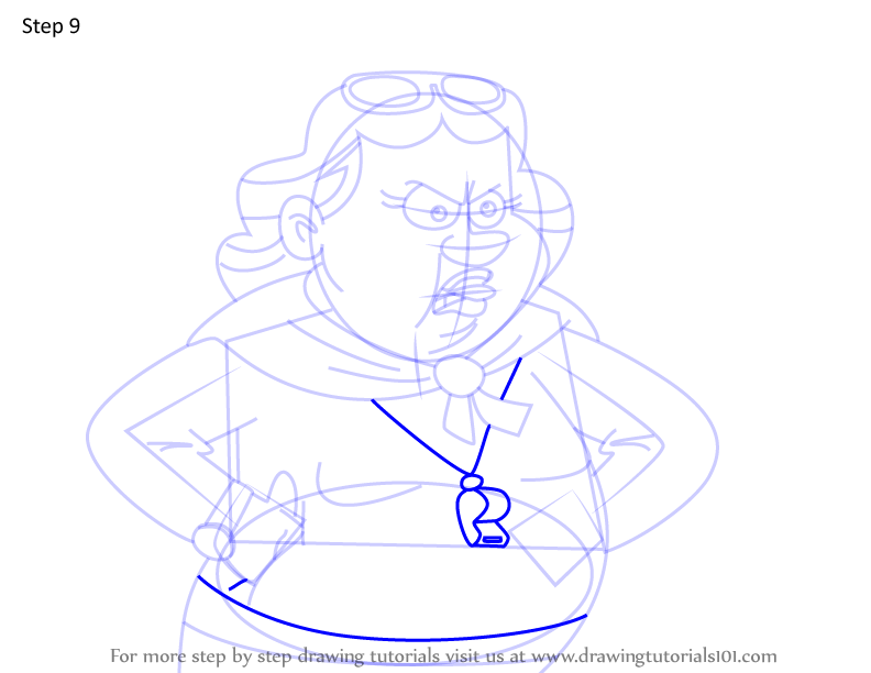 How to Draw Ms. Dominic from Kick Buttowski (Kick Buttowski) Step by