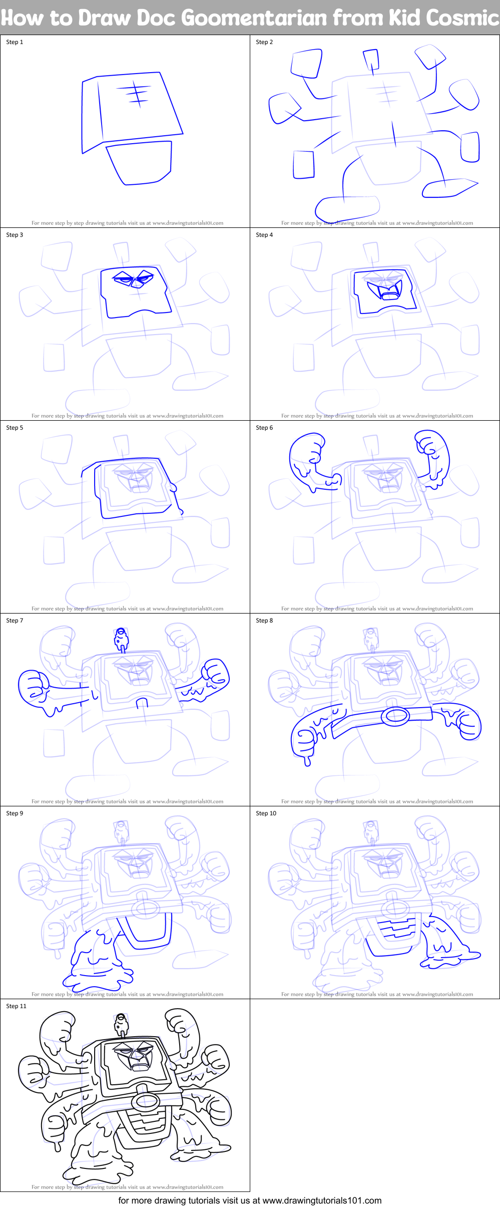 How to Draw Doc Goomentarian from Kid Cosmic Printable Step by Step