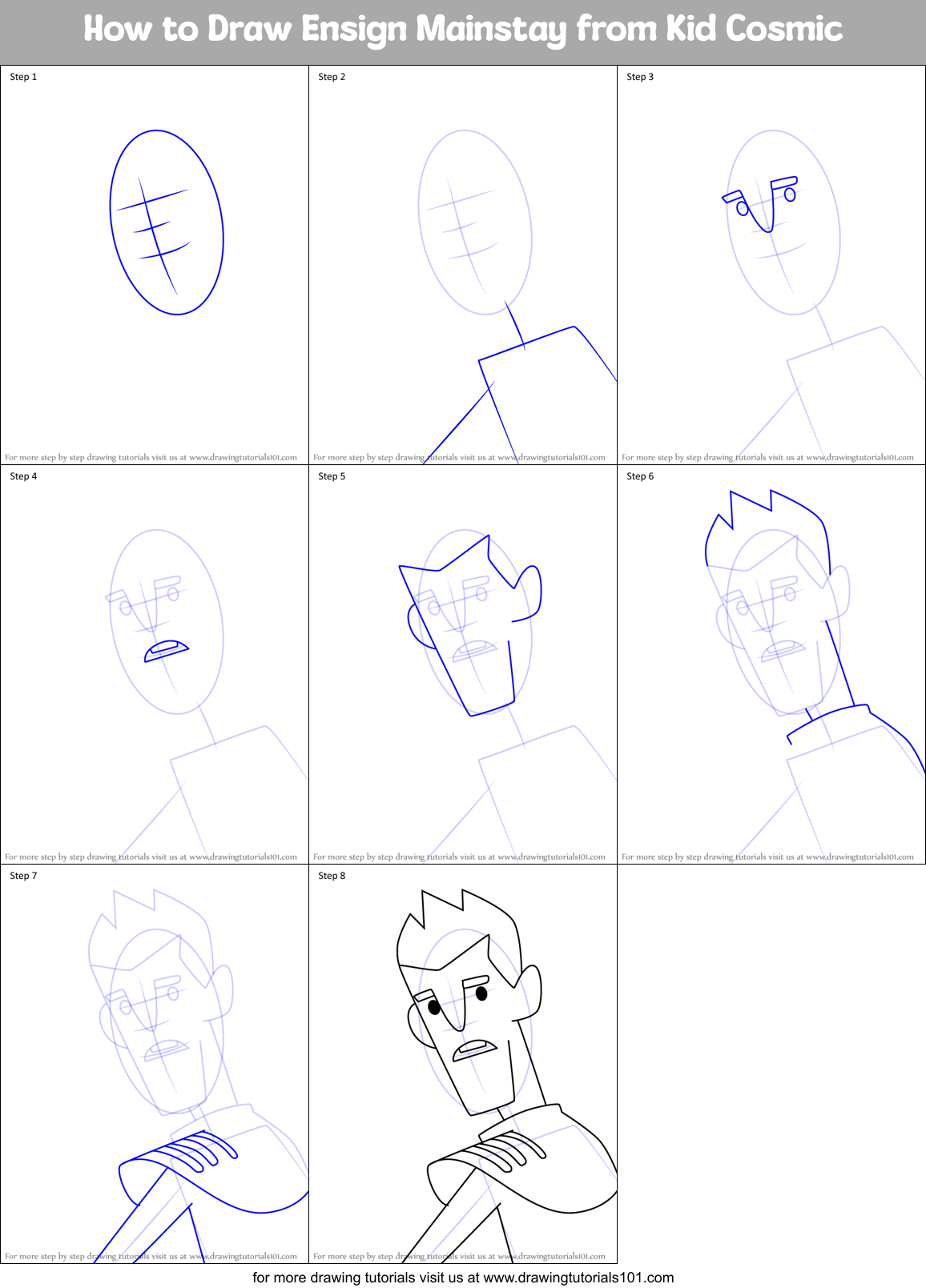 How to Draw Ensign Mainstay from Kid Cosmic Printable Step by Step