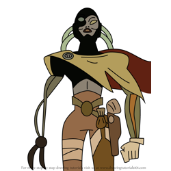 How to Draw Head Huntress from Kid Cosmic