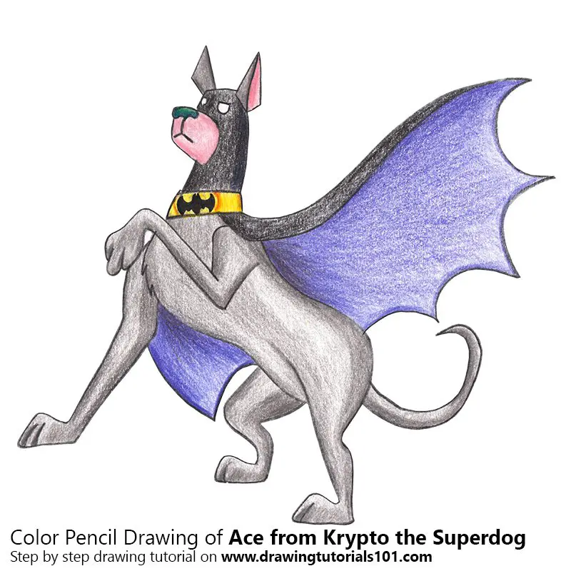 Ace from Krypto the Superdog Color Pencil Drawing