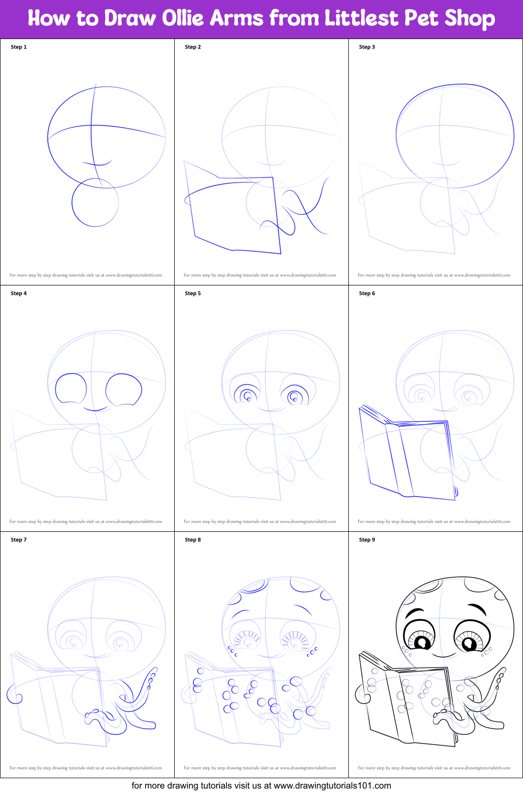 How to Draw Ollie Arms from Littlest Pet Shop Printable Step by Step
