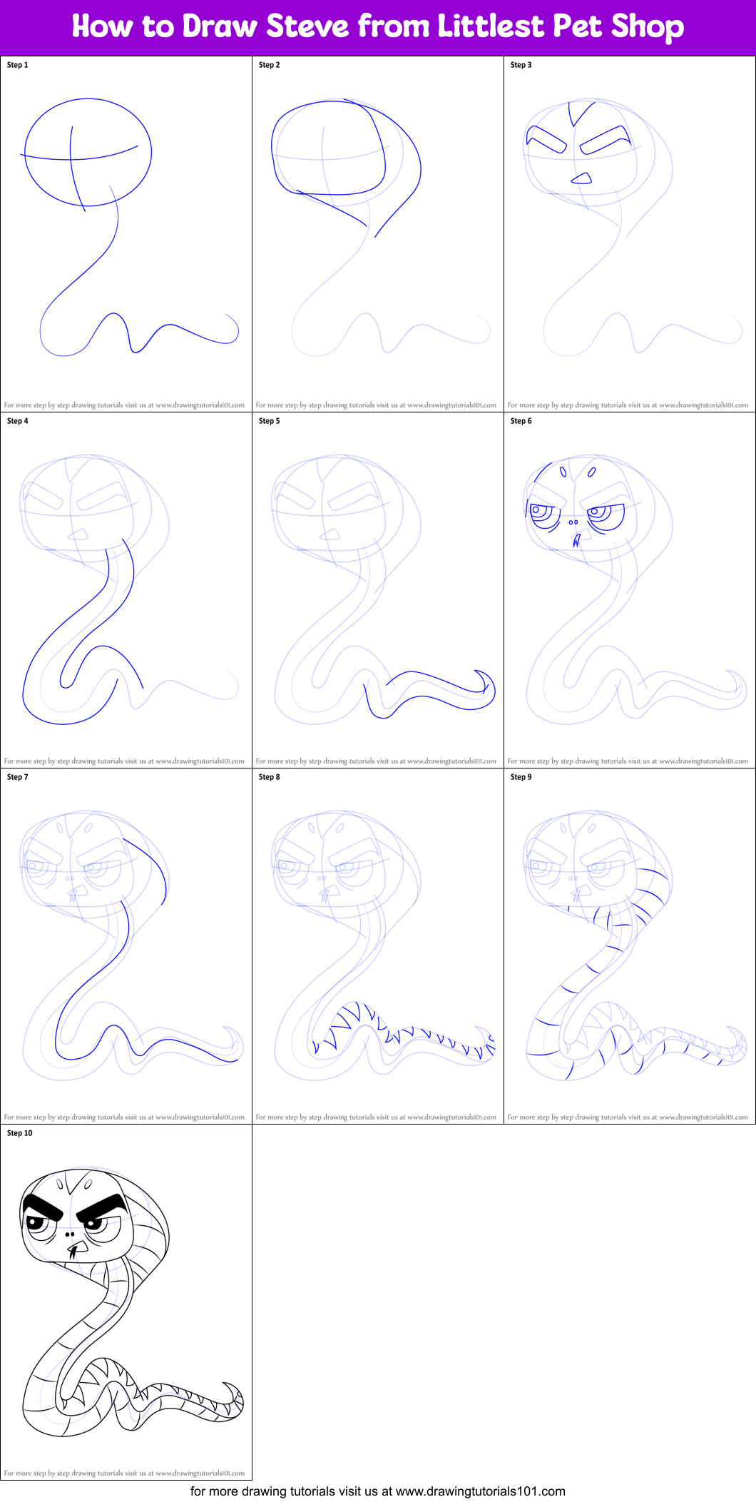 How to Draw Steve from Littlest Pet Shop Printable Step by Step