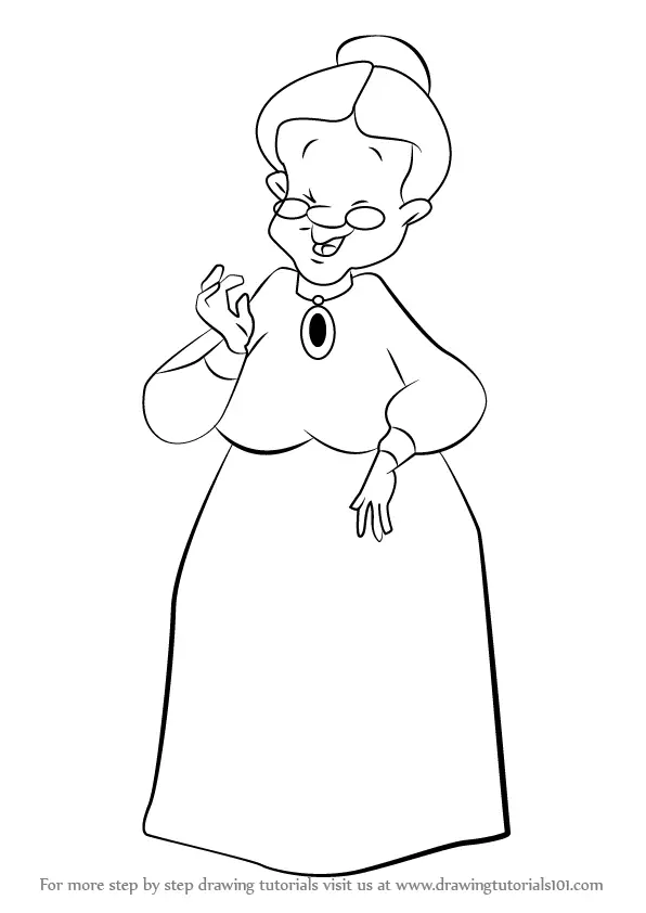 Learn How to Draw Granny from Looney Tunes (Looney Tunes) Step by Step :  Drawing Tutorials