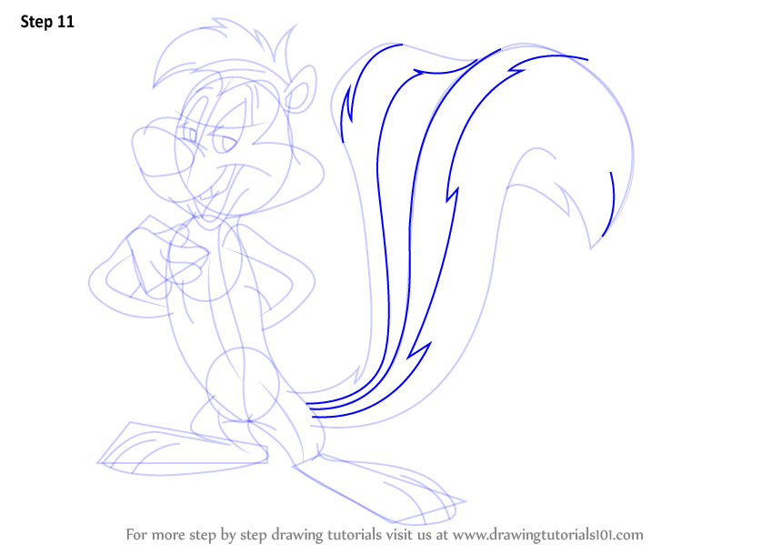 How to Draw Pepé Le Pew from Looney Tunes (Looney Tunes) Step by Step