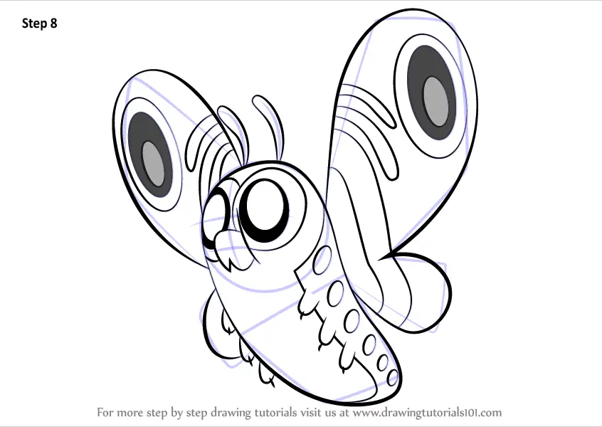 Learn How to Draw Giant Butterfly from Looped (Looped) Step by Step