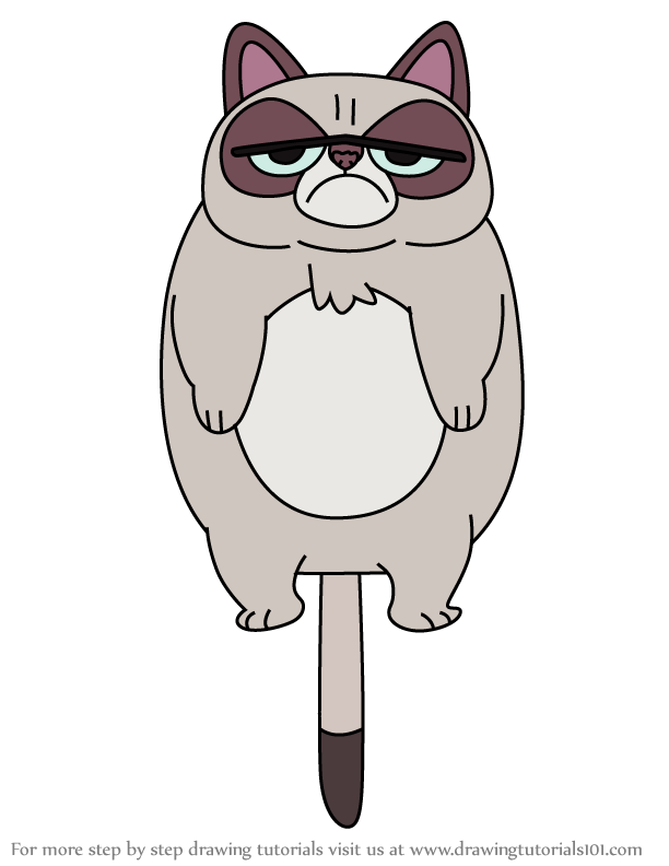 How to Draw Chibi Grumpy Cat - DrawingNow