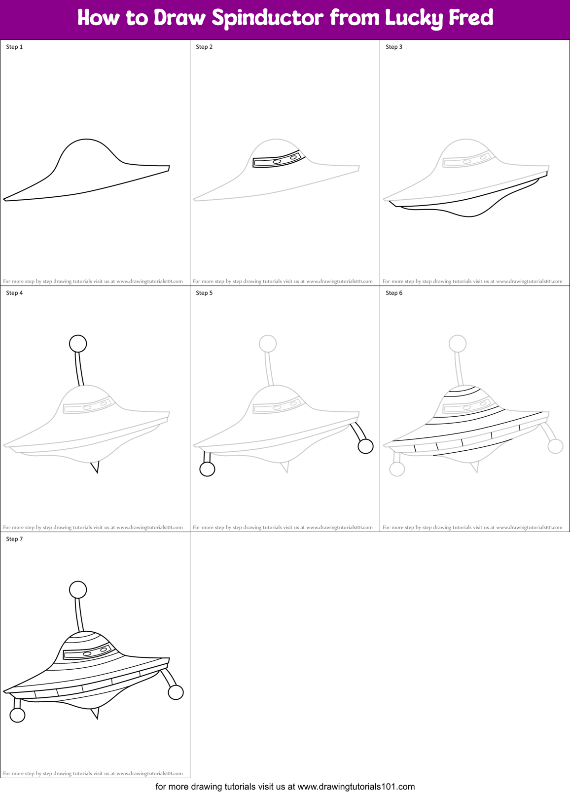 How to Draw Spinductor from Lucky Fred Printable Step by Step