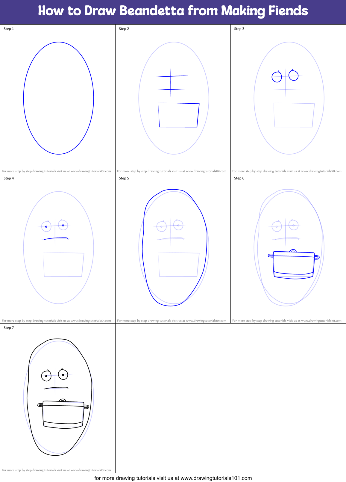 How to Draw Beandetta from Making Fiends Printable Step by Step