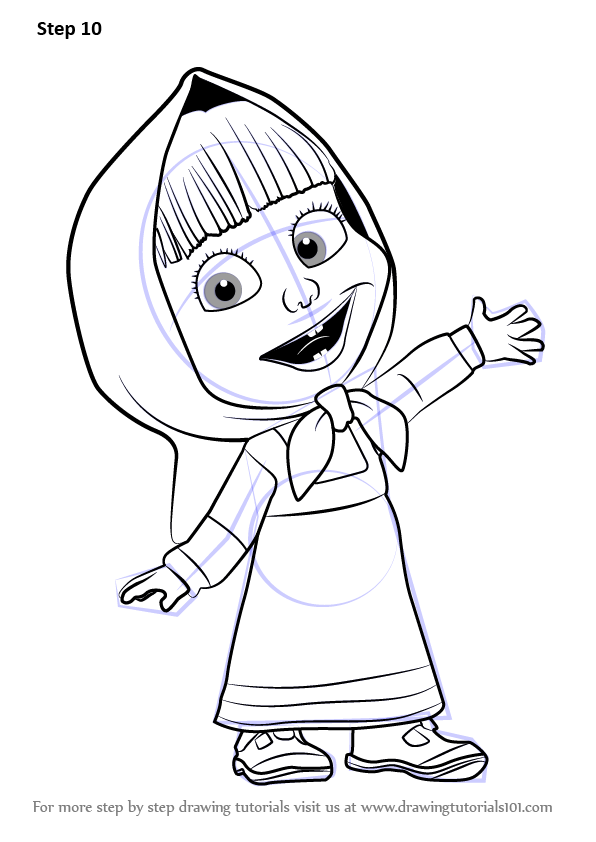 Learn How to Draw Masha from Masha and the Bear (Masha and the Bear